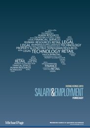 2013 Salary Employment Forecast - Michael Page Hong Kong