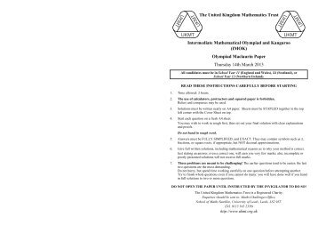 Maclaurin - United Kingdom Mathematics Trust - University of Leeds