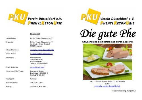 Diät-Versand-Konditorei Huber - PKU-Verein Düsseldorf