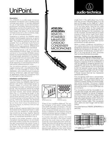 AT853RX Tech Specs - Full Compass