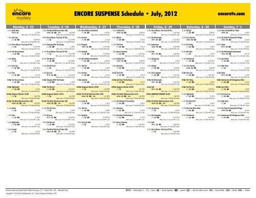 ENCORE SUSPENSE Schedule - July, 2012 - Starz
