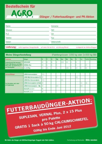 FUTTERBAUDÃNGER-AKTION: - AGROline AG