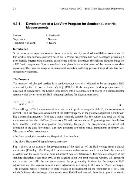 4.3.1 Development of a LabView Program for Semiconductor Hall ...