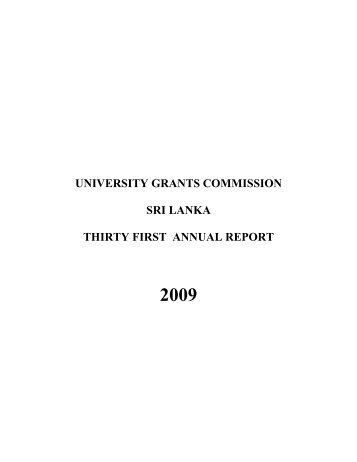 Annual Report - University Grants Commission - Sri Lanka