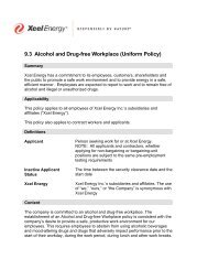 9.3 Alcohol and Drug-free Workplace (Uniform Policy) - Xcel Energy