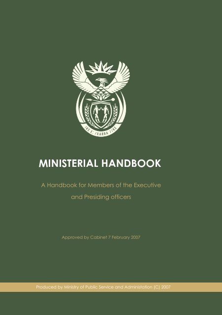 Ministerial Handbook - Parliamentary Monitoring Group