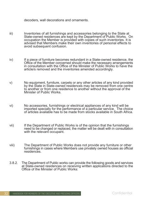 Ministerial Handbook - Parliamentary Monitoring Group