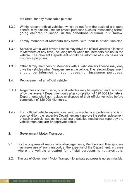 Ministerial Handbook - Parliamentary Monitoring Group