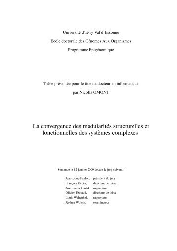 La convergence des modularités structurelles et ... - Nicolas Omont