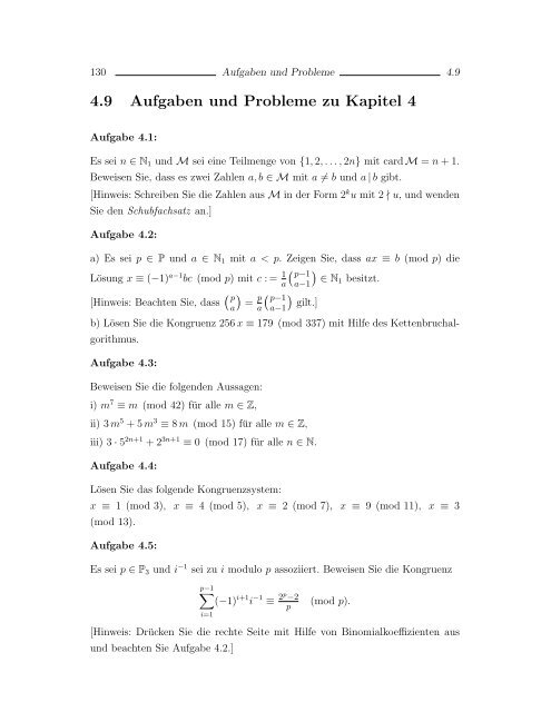 Elementare Zahlentheorie und Problemlösen (11'') - Mathematik und ...