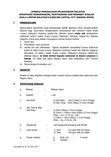 Amended as at 16 June 2011 - Tourism Malaysia