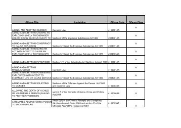 Offence Categories (V10) 030712.pdf - Public Prosecution Service