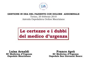 Dolore addominale acuto