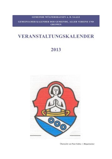 veranstaltungskalender 2013 - Gemeinde WÃƒÂ¼lfershausen ad Saale