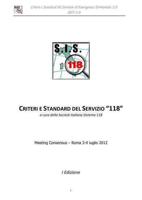 Criteri e Standard del Servizio 118.pdf - Policlinico di Bari