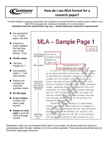 How do I use MLA format for a research paper?