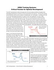 USSA Training Systems: Critical Periods for Optimal Development