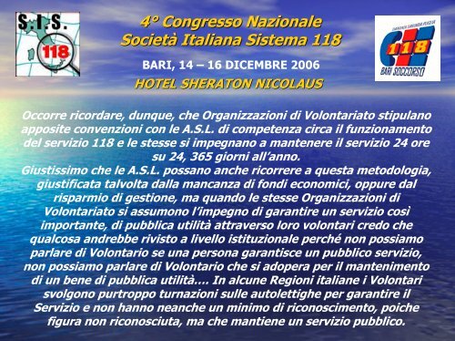 G. Vurchio - Formazione In Emergenza Sanitaria