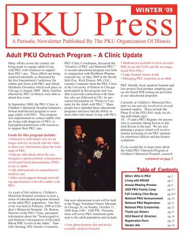 Adult PKU Outreach Program - PKU Organization of Illinois