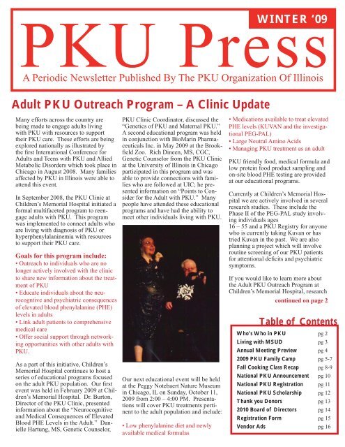 Adult PKU Outreach Program - PKU Organization of Illinois