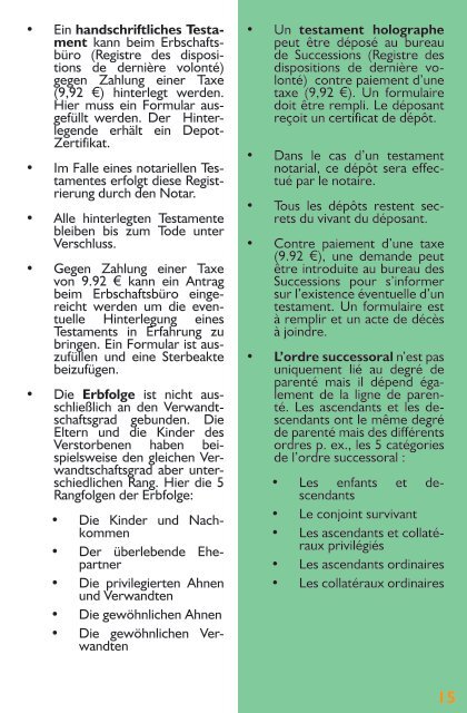 Brochure INFO-CENTER: Formalités en cas de décès - LCGB