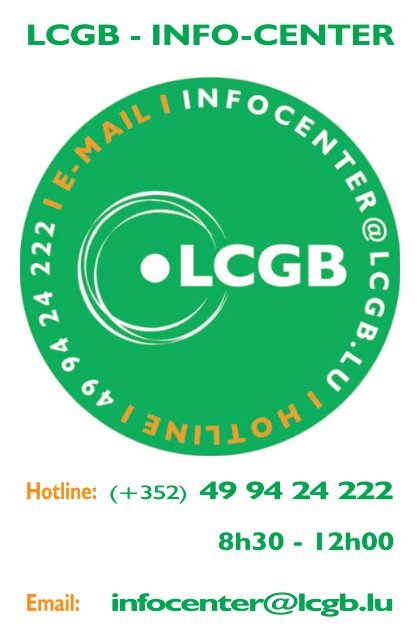 Brochure INFO-CENTER: Formalités en cas de décès - LCGB