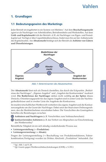 Leseprobe 1: Grundlagen des Marketings, Marketingziele und ...