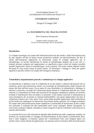 F. Scomazzon - Formazione In Emergenza Sanitaria