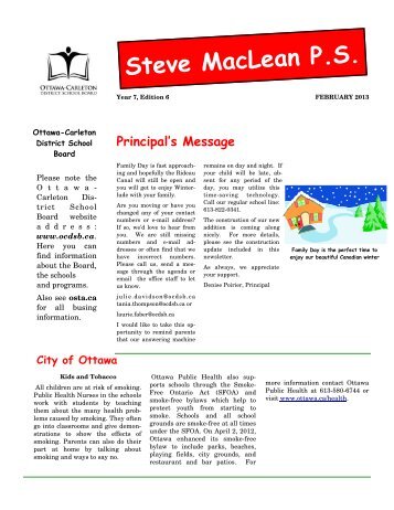 February 2013 - Steve Maclean Public School - Ottawa-Carleton ...