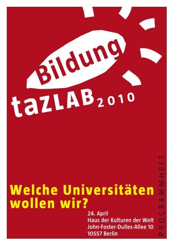 Welche Universitäten wollen wir?