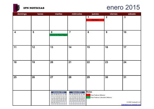 Enero Derechos Humanos Calendario 2015
