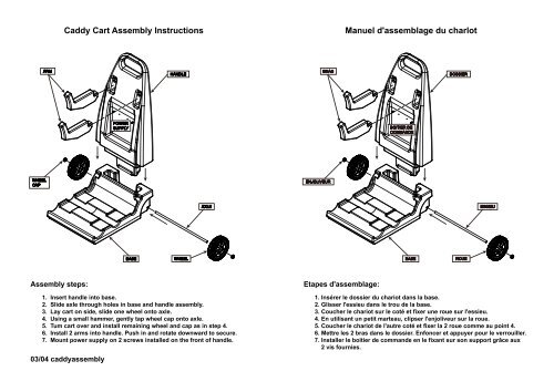 Caddy Cart Assembly Instructions Manuel D Assemblage Hayward