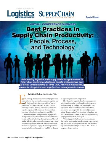 Best Practices in Supply Chain Productivity: People, Process, and ...