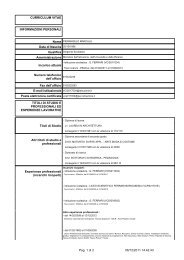 CURRICULUM VITAE INFORMAZIONI PERSONALI Nome Data di ...