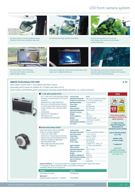 Accessories for CRT reversing video systems - Petemar