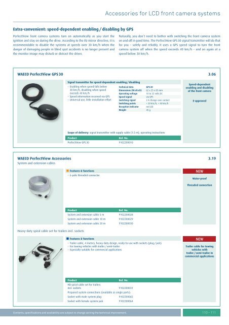 Accessories for CRT reversing video systems - Petemar