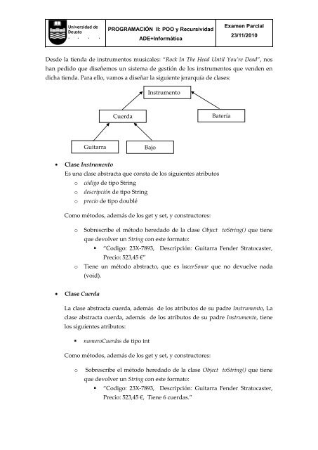 Segundo Parcial - Universidad de Deusto