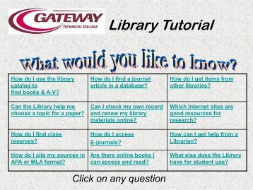 Library Tutorial - Gateway Technical College