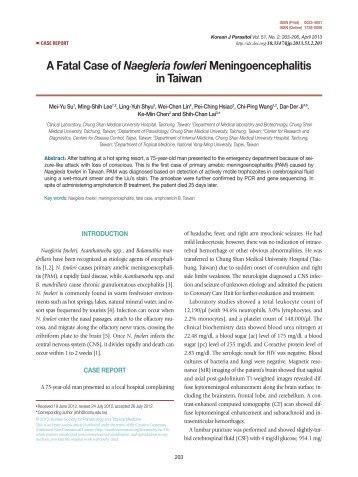 A Fatal Case of Naegleria fowleri Meningoencephalitis in Taiwan