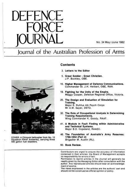 ISSUE 34 : May/Jun - 1982 - Australian Defence Force Journal