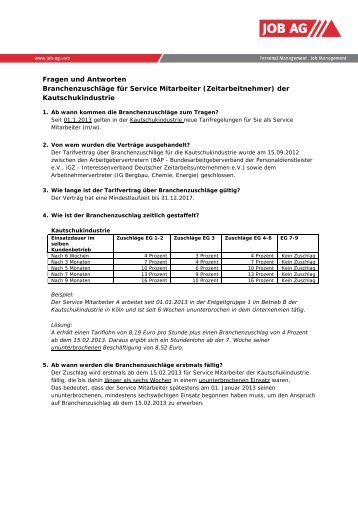 der Kautschukindustrie - Job AG