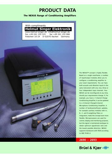 The NEXUS Range of Conditioning Amplifiers Types 2690 - 2693