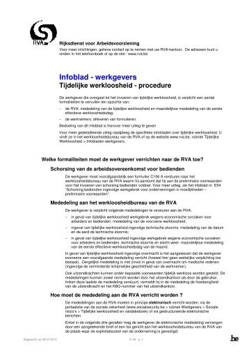 Infoblad - werkgevers - Rijksdienst voor Arbeidsvoorziening