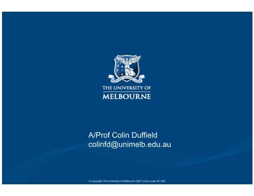 Colin Duffield - Australian APEC Study Centre