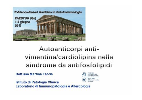 Fabris Auto-ab anti-cardiolipina e vimentina nella sindrome ... - Simel