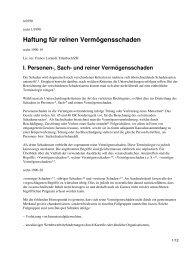 Haftung fÃ¼r reinen VermÃ¶gensschaden