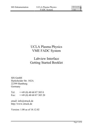 Labview interface - Struck Innovative Systeme