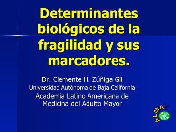 Determinantes biológicos de la fragilidad y sus marcadores.