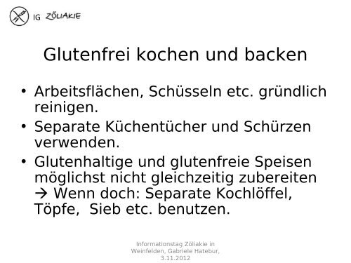 Vortrag Hatebur - IG ZÃƒÂ¶liakie der deutschen Schweiz