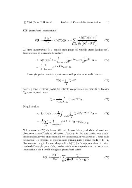 Appunti delle lezioni di Fisica dello stato solido A+B - Polihelp.com